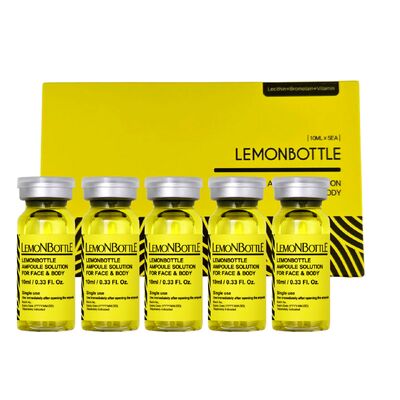 Zitronenflasche Injektionsserum zur Mesotherapie 10 ml zur Fettlösung